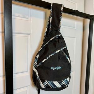 Black ''Tracker' sport shoulder backpack or crossbody bag never used (3=20% less